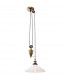 Empire 1 Light Rise & Fall Dome Ceiling Pendant Antique Brass