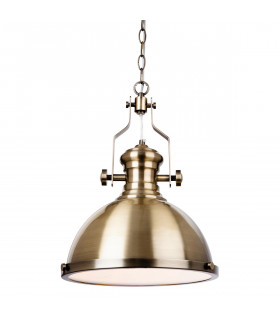 Albion 1 Light Dome Ceiling Pendant Antique Brass