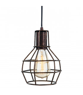 Clipper 1 Light Wire Ceiling Pendant Rustic Brown