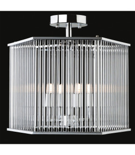 Rialto 4 Light Semi Flush - Hexagon Chrome