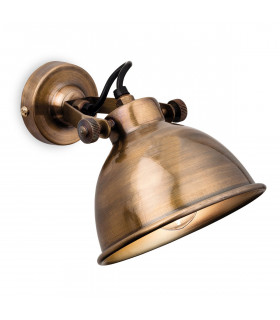 Mantis 1 Light Indoor Dome Wall Light Antique Brass