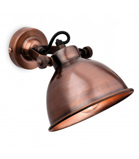 Mantis 1 Light Indoor Dome Wall Light Antique Copper