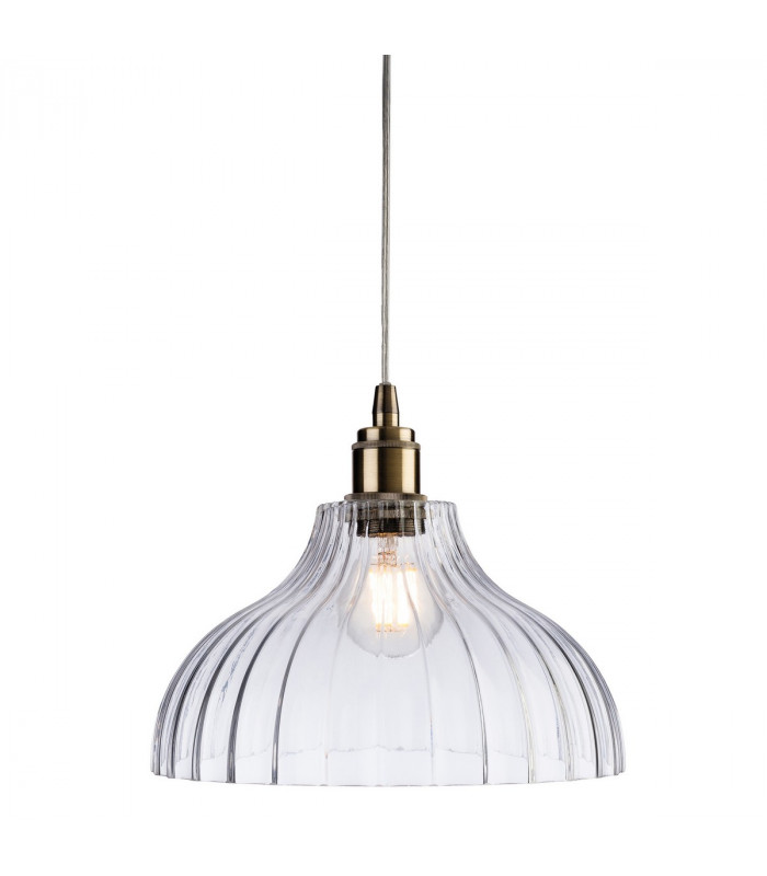 Victory 1 Light Dome Ceiling Pendant Antique Brass