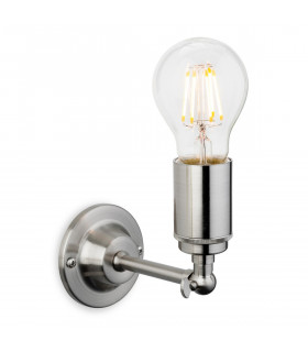 Indy 1 Light Indoor Candle Wall Light Brushed Steel