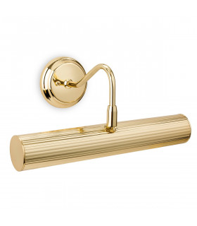 Reeded 2 Light Picture Wall Light Polished Brass