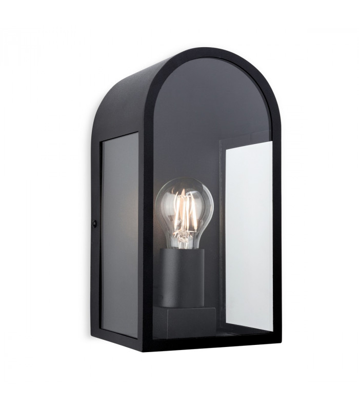Eva 1 Light Outdoor Wall Lantern Black IP44