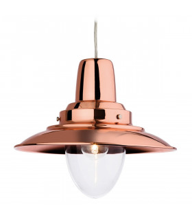 Fisherman 1 Light Dome Ceiling Pendant Copper