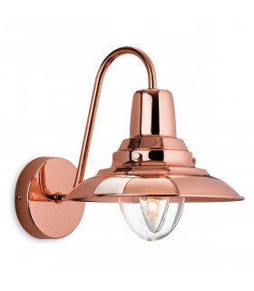 Fisherman 1 Light Indoor Dome Wall Light Copper