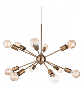Alfa 12 Light Multi Arm Ceiling Pendant Antique Brass