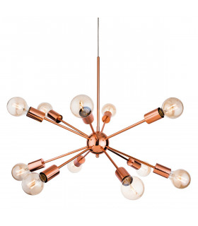 Alfa 12 Light Multi Arm Ceiling Pendant Copper