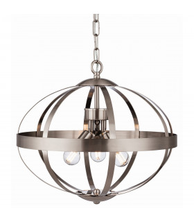 Healey 3 Light Cage Ceiling Pendant Brushed Steel
