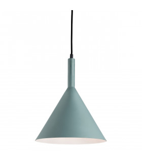 Everest 1 Light Dome Ceiling Pendant Green with White Inside
