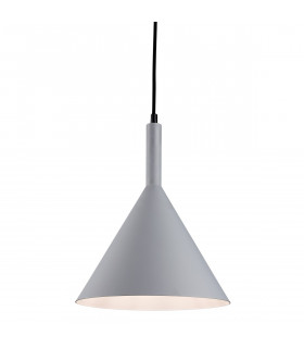 Everest 1 Light Dome Ceiling Pendant Grey with White Inside