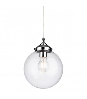 Seville 1 Light Globe Ceiling Pendant Chrome with Clear Glass