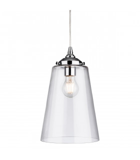 Seville 1 Light Dome Ceiling Pendant Chrome with Clear Glass