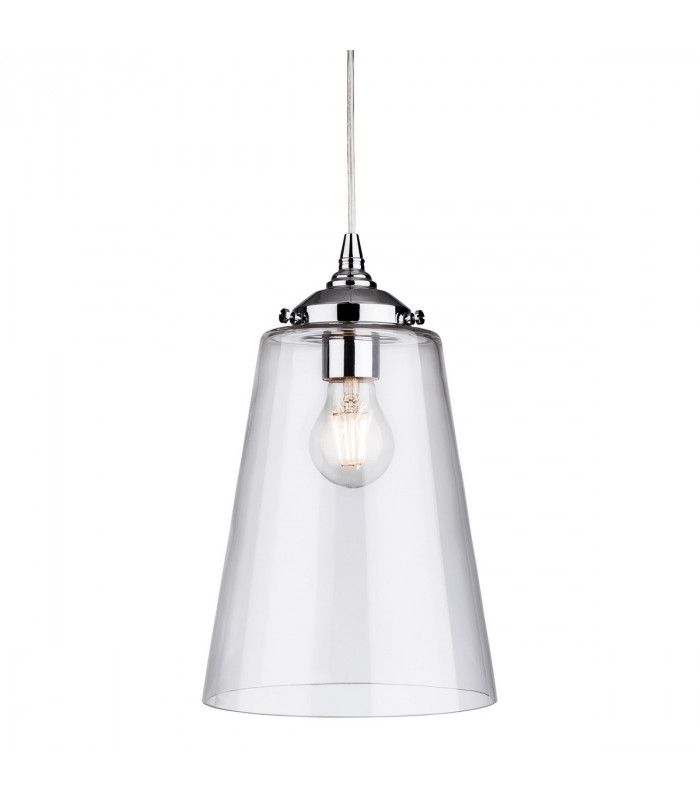 Seville 1 Light Dome Ceiling Pendant Chrome with Clear Glass