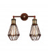 Arcade 2 Light Wall Cage Light Rustic Brown