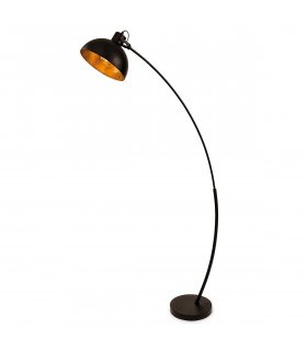 Lotus 1 Light Floor Light Black with Gold Leaf Effect