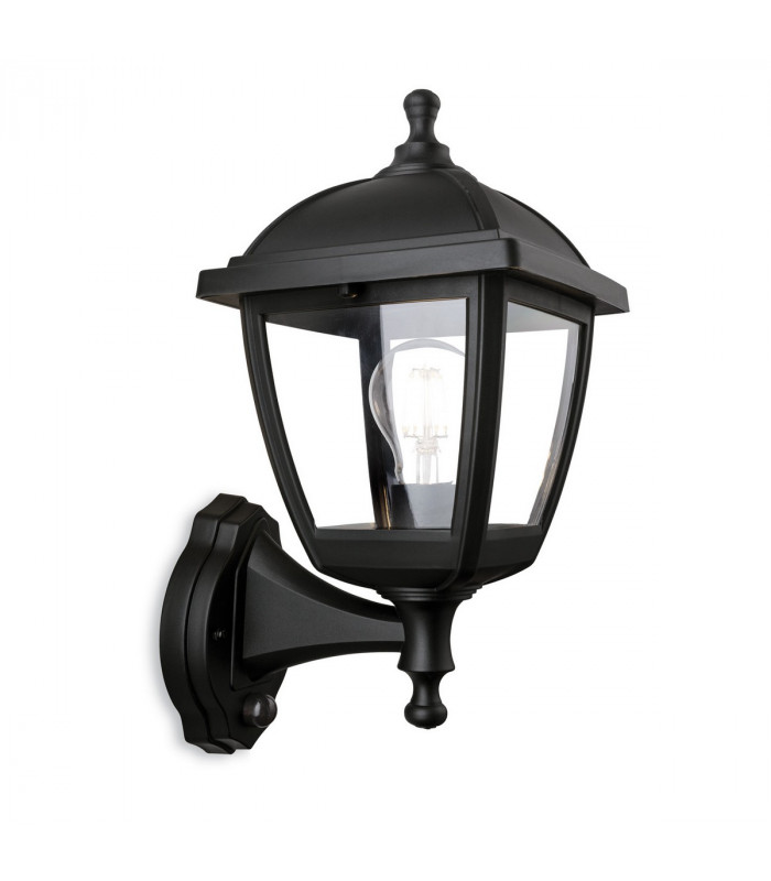 Palma Outdoor PIR Motion Sensor Wall Lamp Black IP44