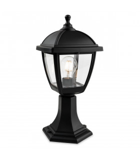 Palma Outdoor Pedestal Light 4 Panel Black IP44