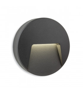 Golf Outdoor Integrated LED Surface Mounted Wall & Step Light Round Graphite IP65