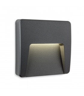 Golf Outdoor Integrated LED Surface Mounted Wall & Step Light Square Graphite IP65