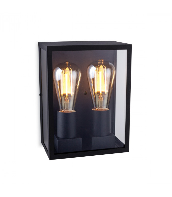 Houston Outdoor Flush Box Wall Light Black IP44