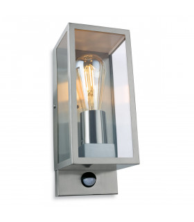 Dallas Outdoor PIR Motion Sensor Flush Box Wall Light Stainless Steel IP44