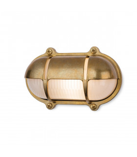 Nautic Outdoor Brass Bulkheads Wall Light Oval Brass IP64