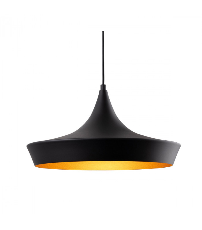 Leo Dome Pendant Light Black with Matt Gold Inside