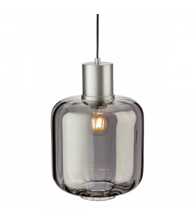 Eton Pendant Light Aluminium with Smoked Glass