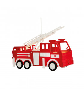 Childrens Fire Engine Pendant Light Red