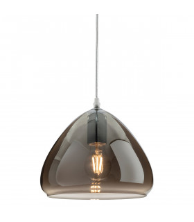 Willis Dome Pendant Light Chrome with Smoked Glass
