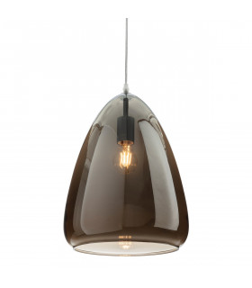 Willis Dome Pendant Light Chrome with Smoked Glass
