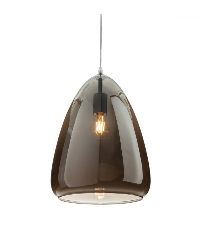 Willis Dome Pendant Light Chrome with Smoked Glass
