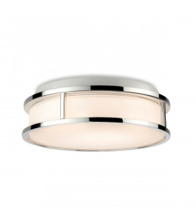 Adelaide Bathroom Cylindrical LED Flush Ceiling Fitting Chrome with Opal White Glass IP44