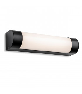 Lima Bathroom LED Wall Light 300mm Black with Opal Diffuser IP44