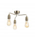 Leon Industrial 3 Light Flush Ceiling Fitting Antique Brass
