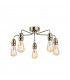 Leon Industrial 5 Light Flush Ceiling Fitting Antique Brass