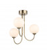 Lyndon 3 Light Globe Flush Fitting Antique Brass with Opal White Glass