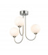Lyndon 3 Light Globe Flush Fitting Brushed Steel with Opal White Glass