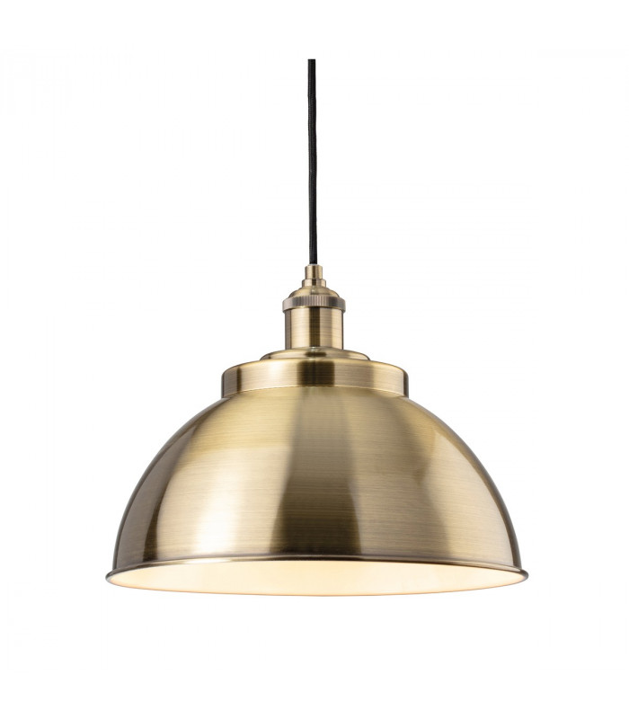 Genoa Industrial Dome Pendant Light Antique Brass