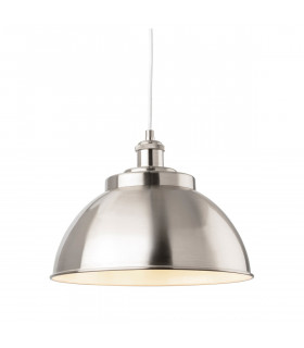 Genoa Industrial Dome Pendant Light Brushed Steel