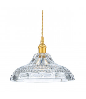Wilshire Dome Pendant Light Satin Gold with Decorative Glass