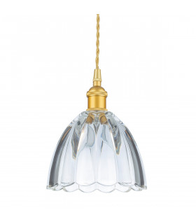 Wilshire Dome Pendant Light Satin Gold with Decorative Glass