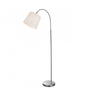 Tower Floor Lamp Brushed Steel with Cream Shade