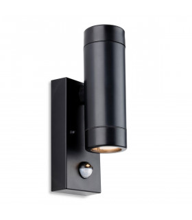 Ravel Up Down Resin 2 Light Wall with PIR Black IP54