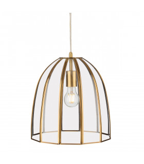 Lincoln Pendant Light Antique Brass with Clear Glass