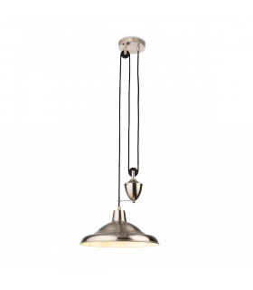 Suffolk Rise & Fall Pendant Light Brushed Steel