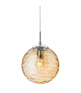 Mercury Globe Pendant Light Chrome with Amber Glass
